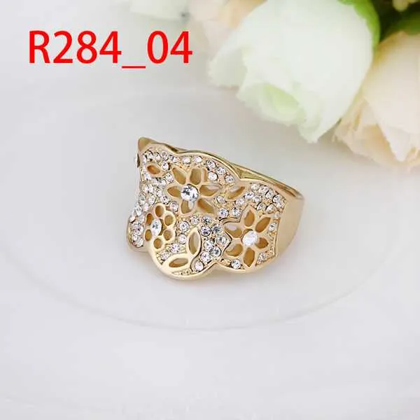 18k gold plated engagement ring Hollow out opal accessories263 ELY
