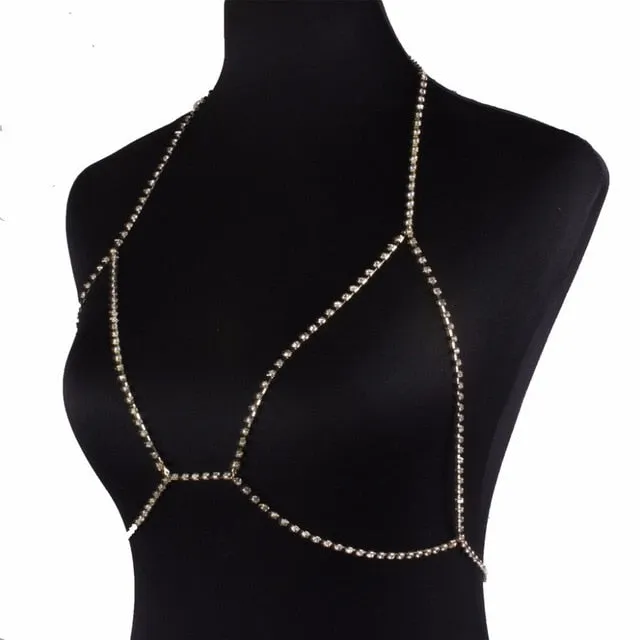 2019 Women Elegant Diamante Crystal tank Shoulder Lingerie Accessories New Silver Plated Metallic Sexy Rhinestone Bra Straps