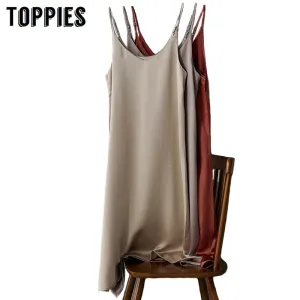 2019 women summer satin dress luxury shiny sundress vintage imitation silk dress korean fashion
