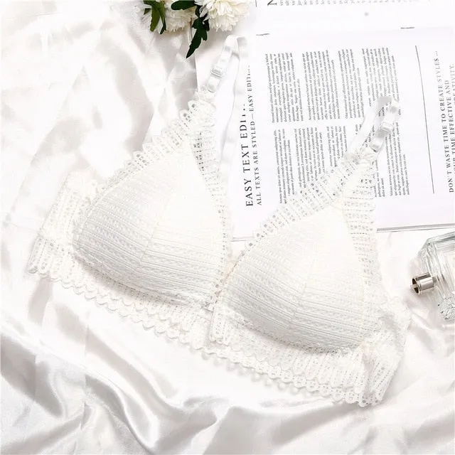 A B Cup Bra Lace Wireless Bras For Women Sexy Push Up Bra Front Closure Bralette Wire Free Female Lingerie Soft Ladies Underwear