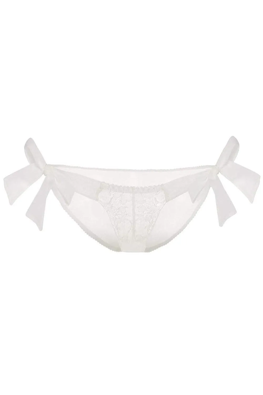 Ava Tie Side Brief in Ivory. Size M-L (UK 12-14)