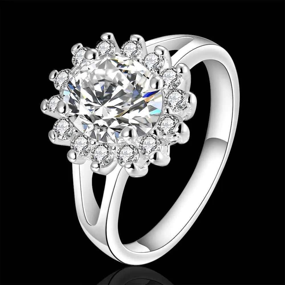 Christmas gift silver plated ring jewelryDan Taiyang Inlay ring 145 ELY