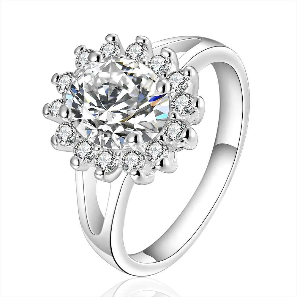 Christmas gift silver plated ring jewelryDan Taiyang Inlay ring 145 ELY