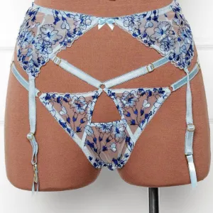 Embroidered Garter Belt