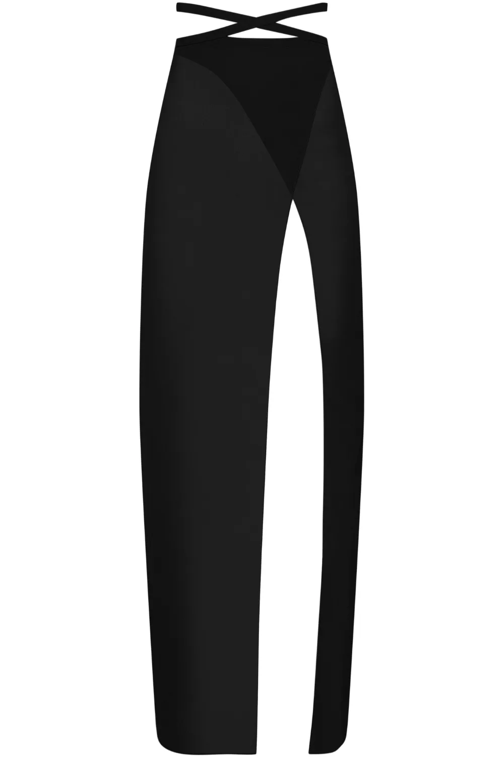 Fever Long Wrap Beach Skirt in Black