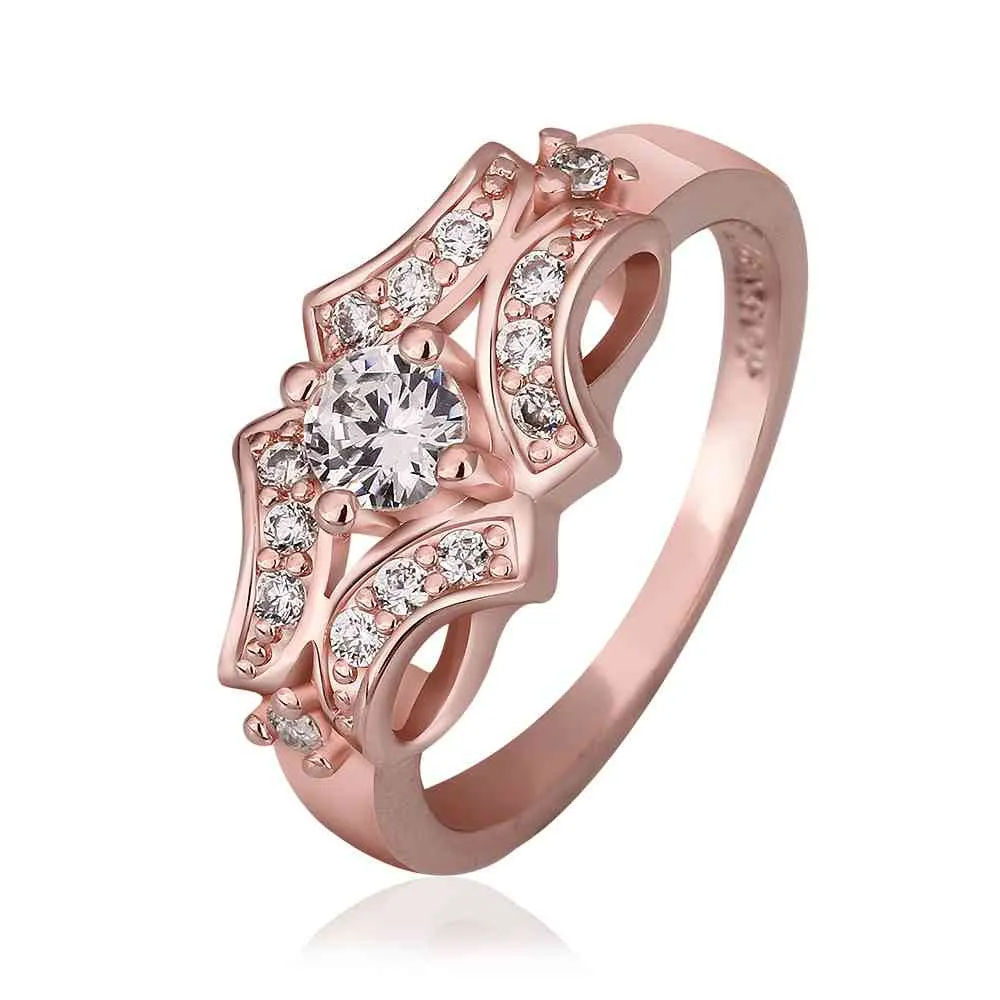 jewerly anillos 18K GP cudsd rose color party wedding rings girl Jewelry Rings582 ELY