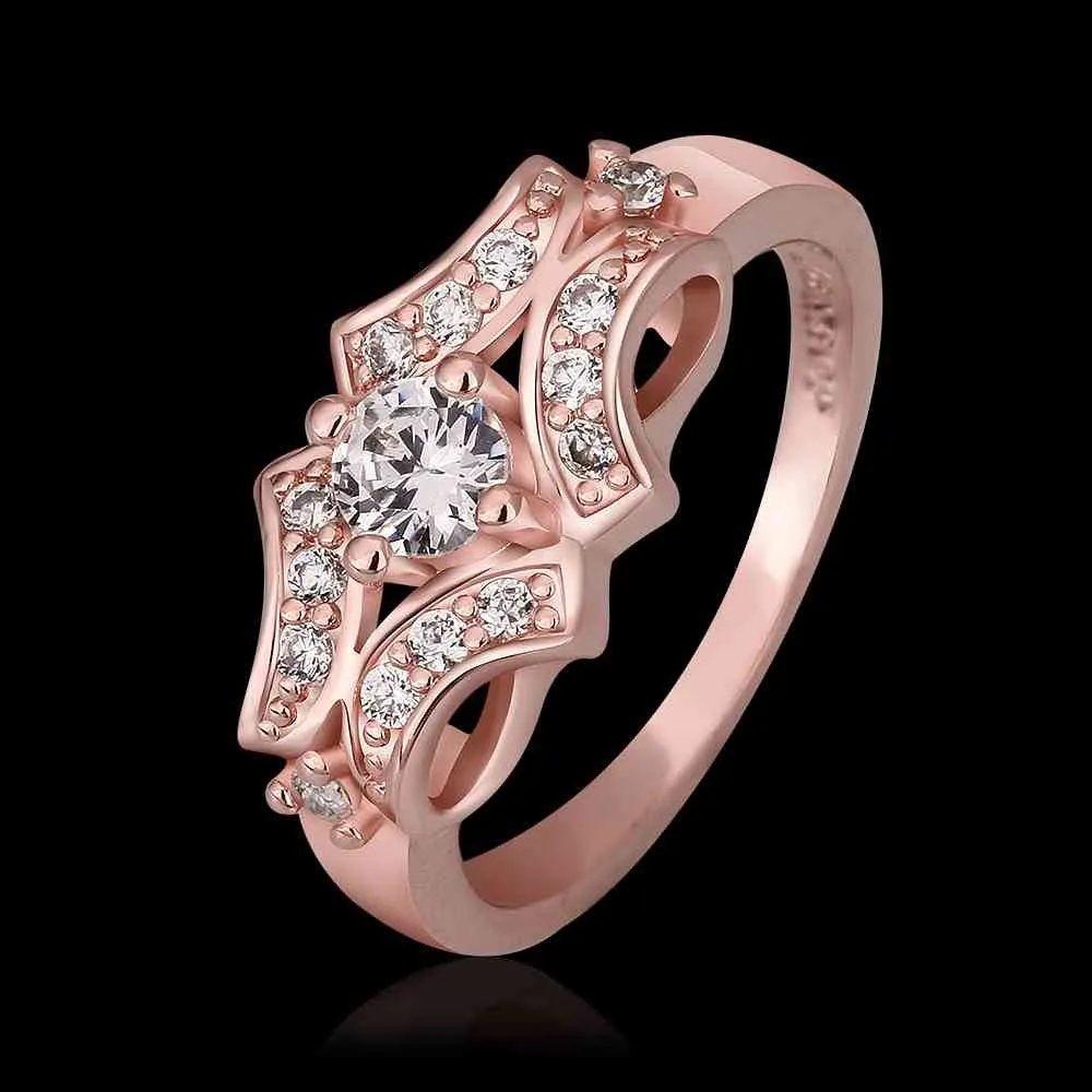 jewerly anillos 18K GP cudsd rose color party wedding rings girl Jewelry Rings582 ELY