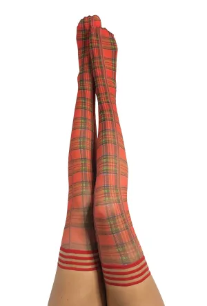 Kixies Grace Red Plaid Thigh High size C