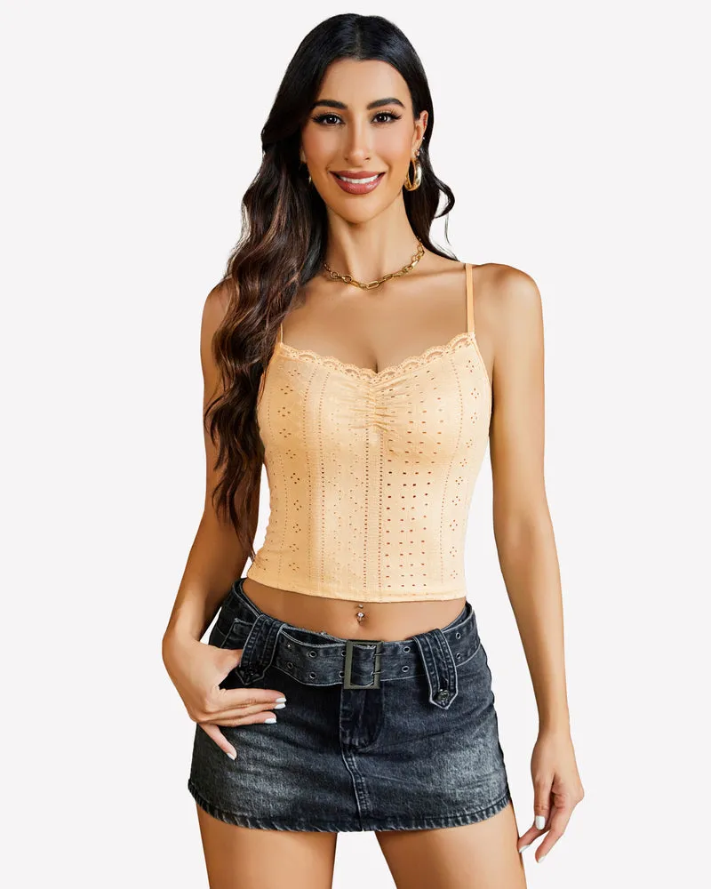 Lace Tank Trim Crop Top