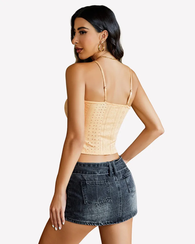 Lace Tank Trim Crop Top