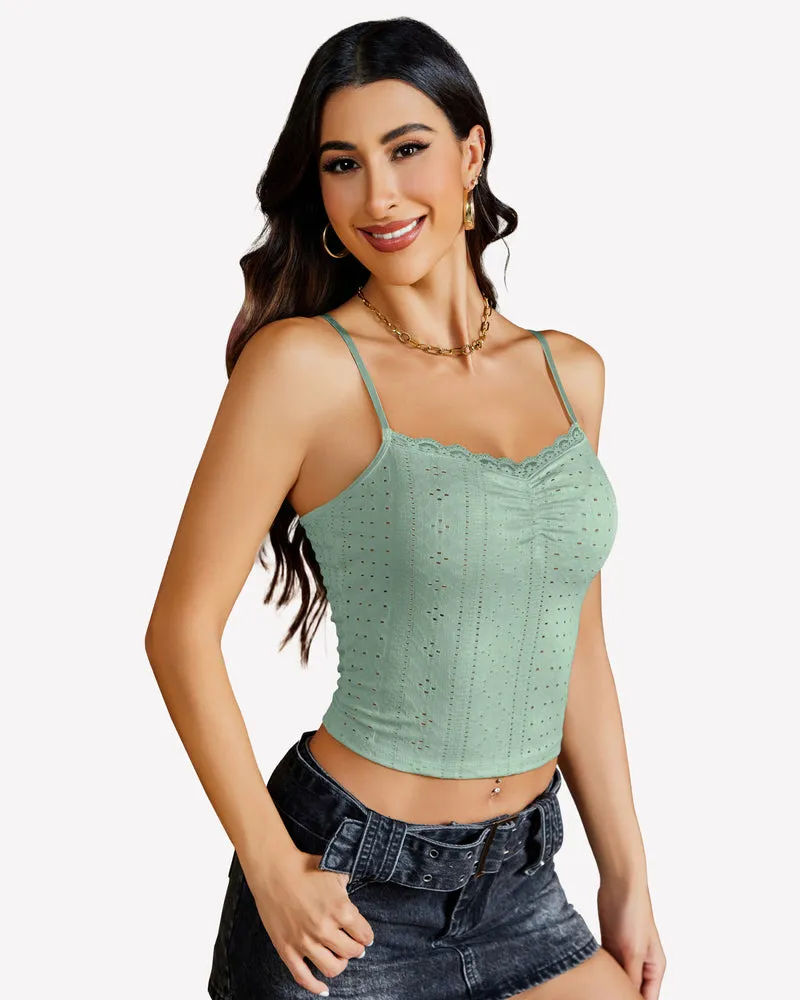 Lace Tank Trim Crop Top