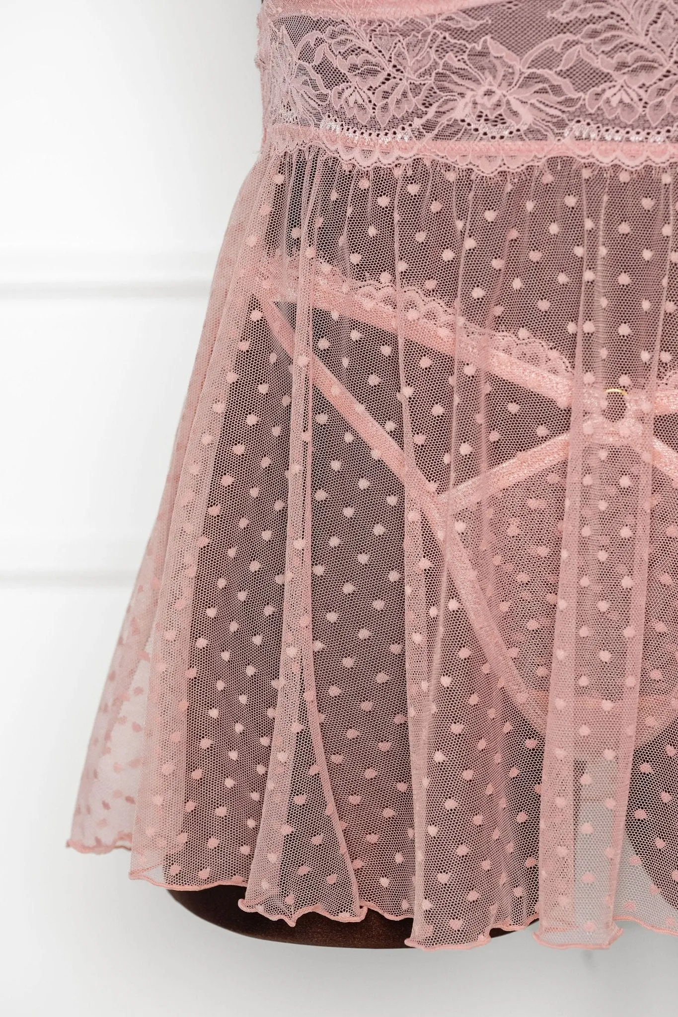 Lacy Cutout Thong - Blush