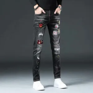 Men's Casual Easy-Matched Eagle Embroidered Jeans