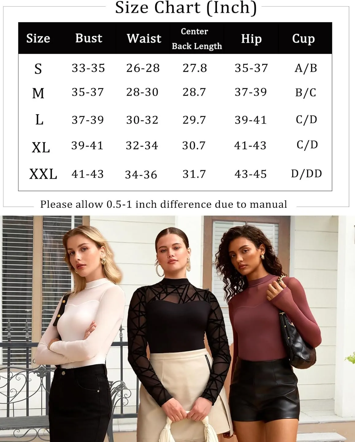 Mock Turtle Neck Sheer Mesh Bodysuit