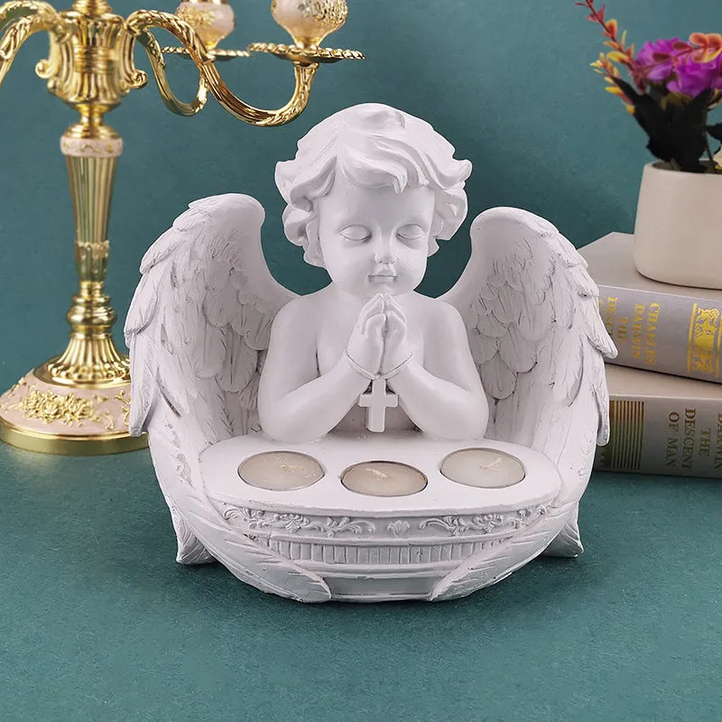 Old European Resin Girl With Wings Angel Model Ornaments Decorate The Girl's Window