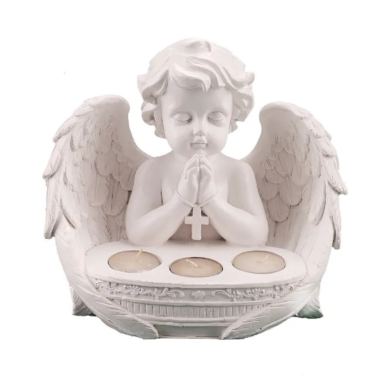 Old European Resin Girl With Wings Angel Model Ornaments Decorate The Girl's Window
