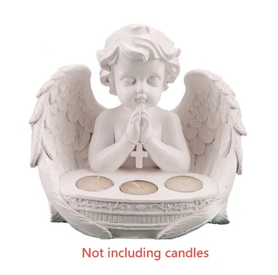 Old European Resin Girl With Wings Angel Model Ornaments Decorate The Girl's Window