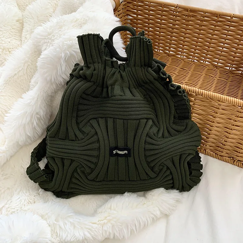 Personalized Niche Design Casual Knitted Woven Handbag