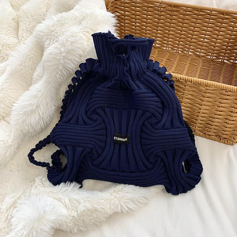 Personalized Niche Design Casual Knitted Woven Handbag