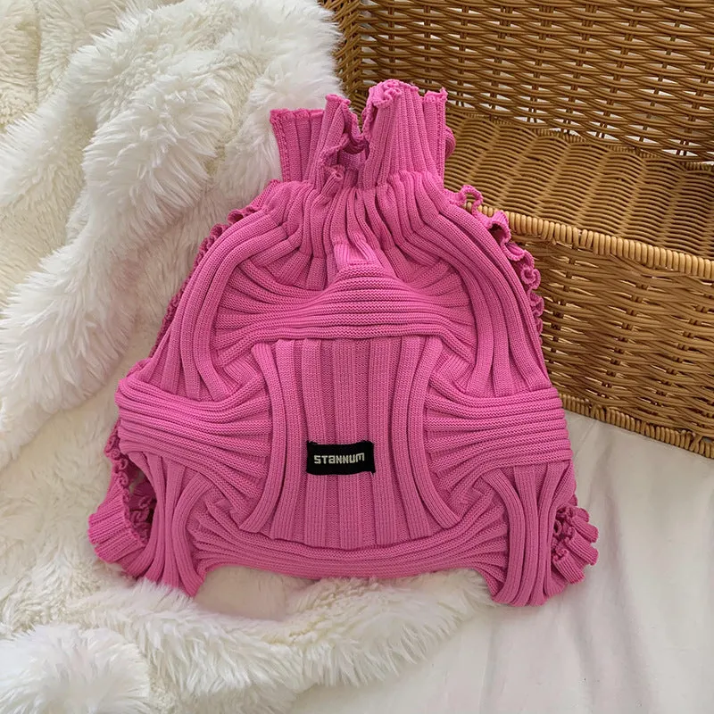 Personalized Niche Design Casual Knitted Woven Handbag