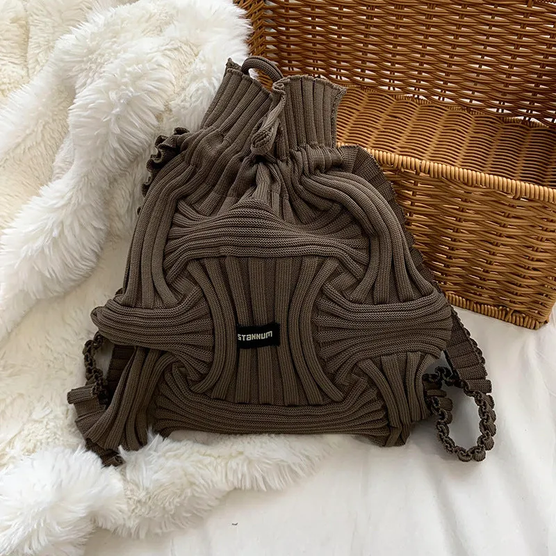 Personalized Niche Design Casual Knitted Woven Handbag