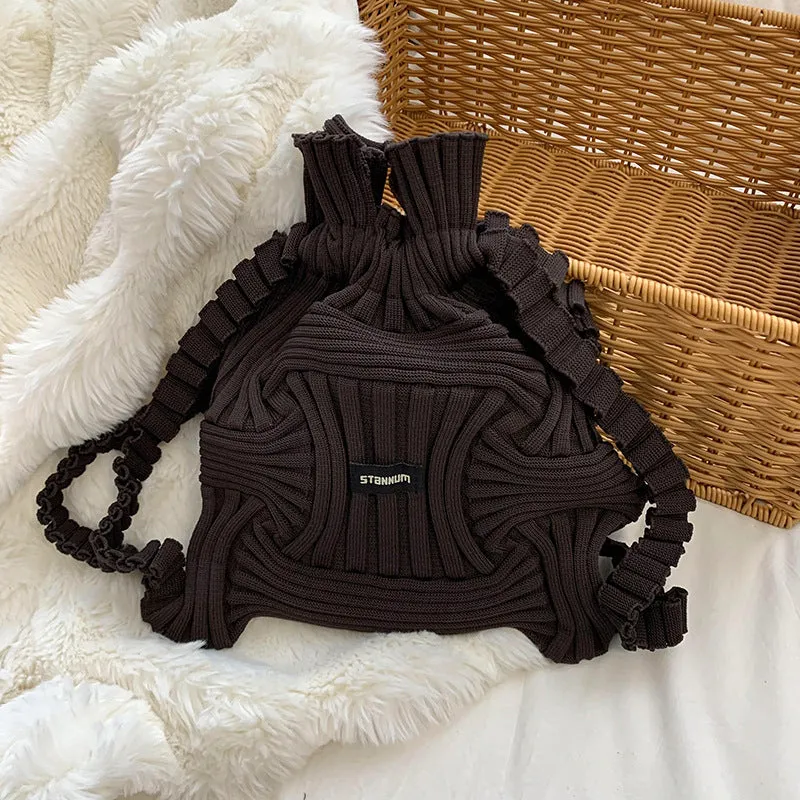 Personalized Niche Design Casual Knitted Woven Handbag