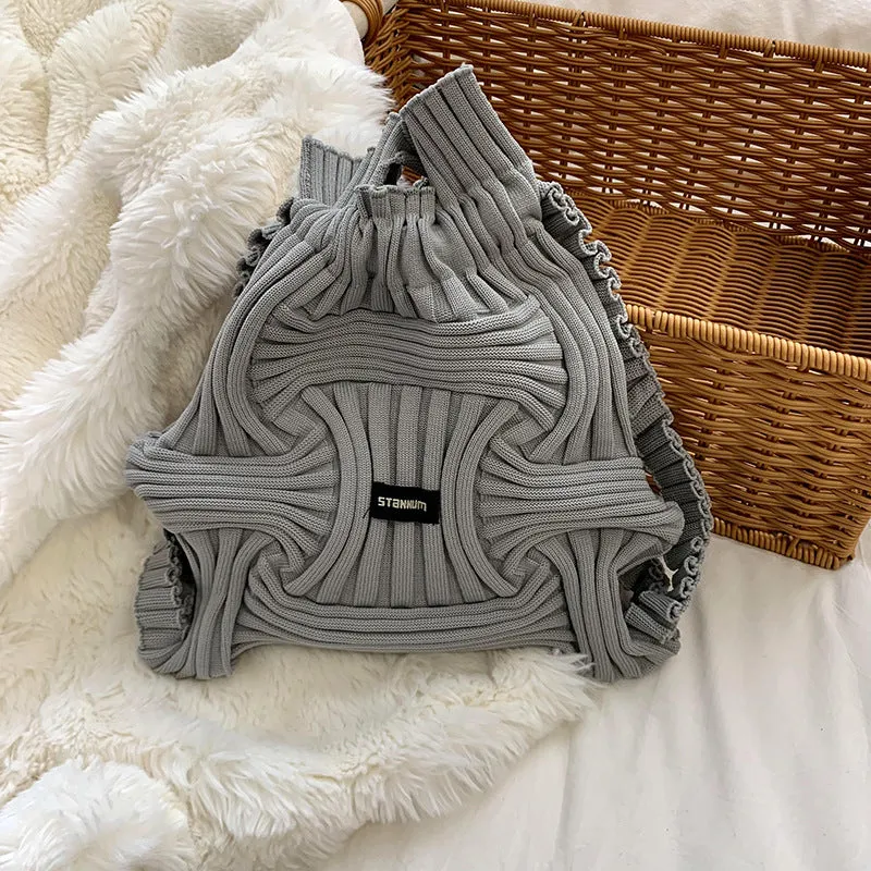 Personalized Niche Design Casual Knitted Woven Handbag