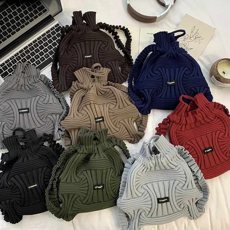 Personalized Niche Design Casual Knitted Woven Handbag