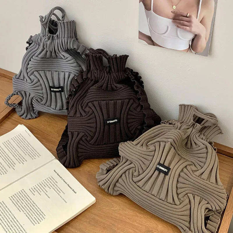 Personalized Niche Design Casual Knitted Woven Handbag