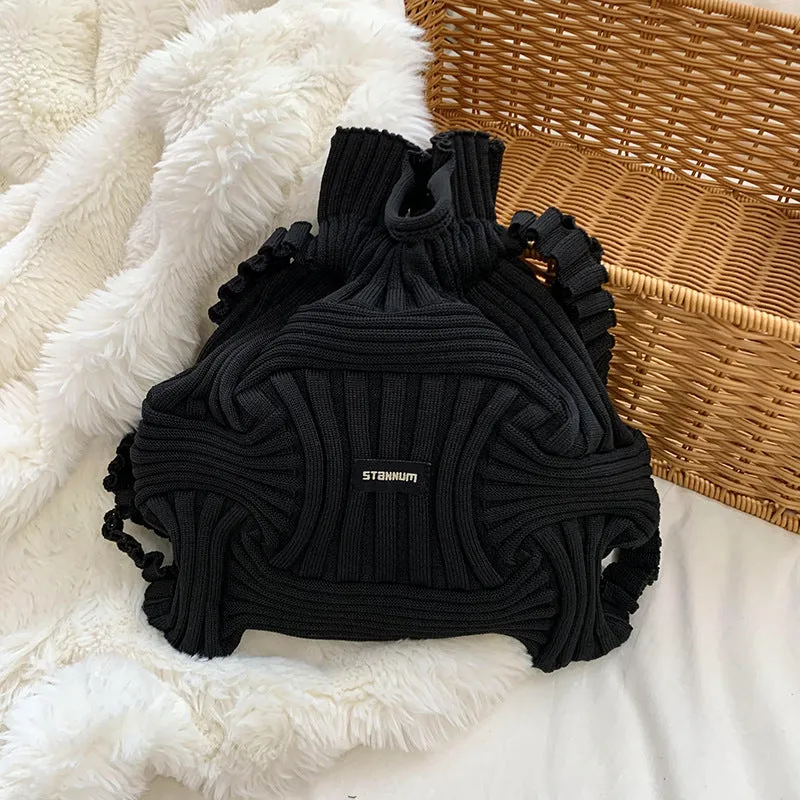 Personalized Niche Design Casual Knitted Woven Handbag