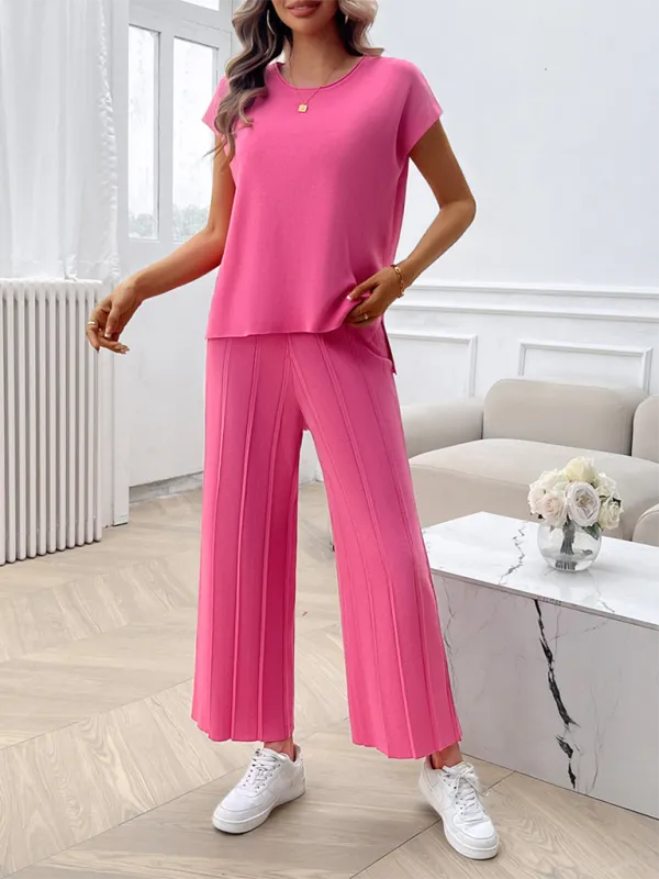 Relaxed Women Casual Beige Two-Piece Set