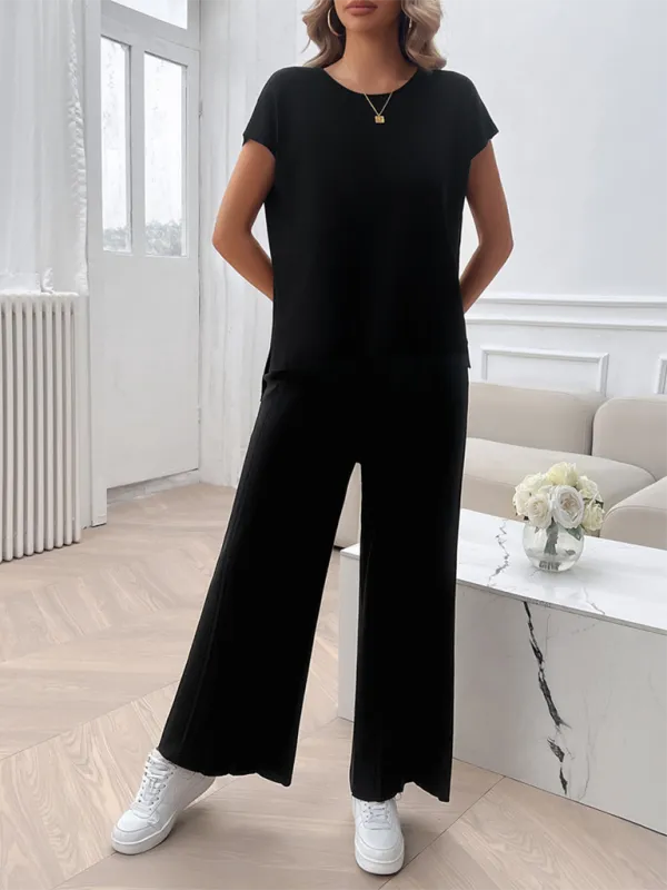 Relaxed Women Casual Beige Two-Piece Set