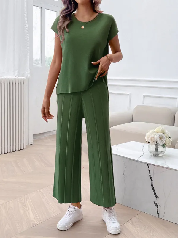 Relaxed Women Casual Beige Two-Piece Set