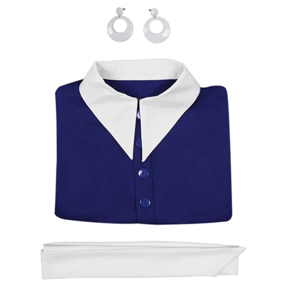 SALE Navy Blue Mini Dress With Earrings and Bow