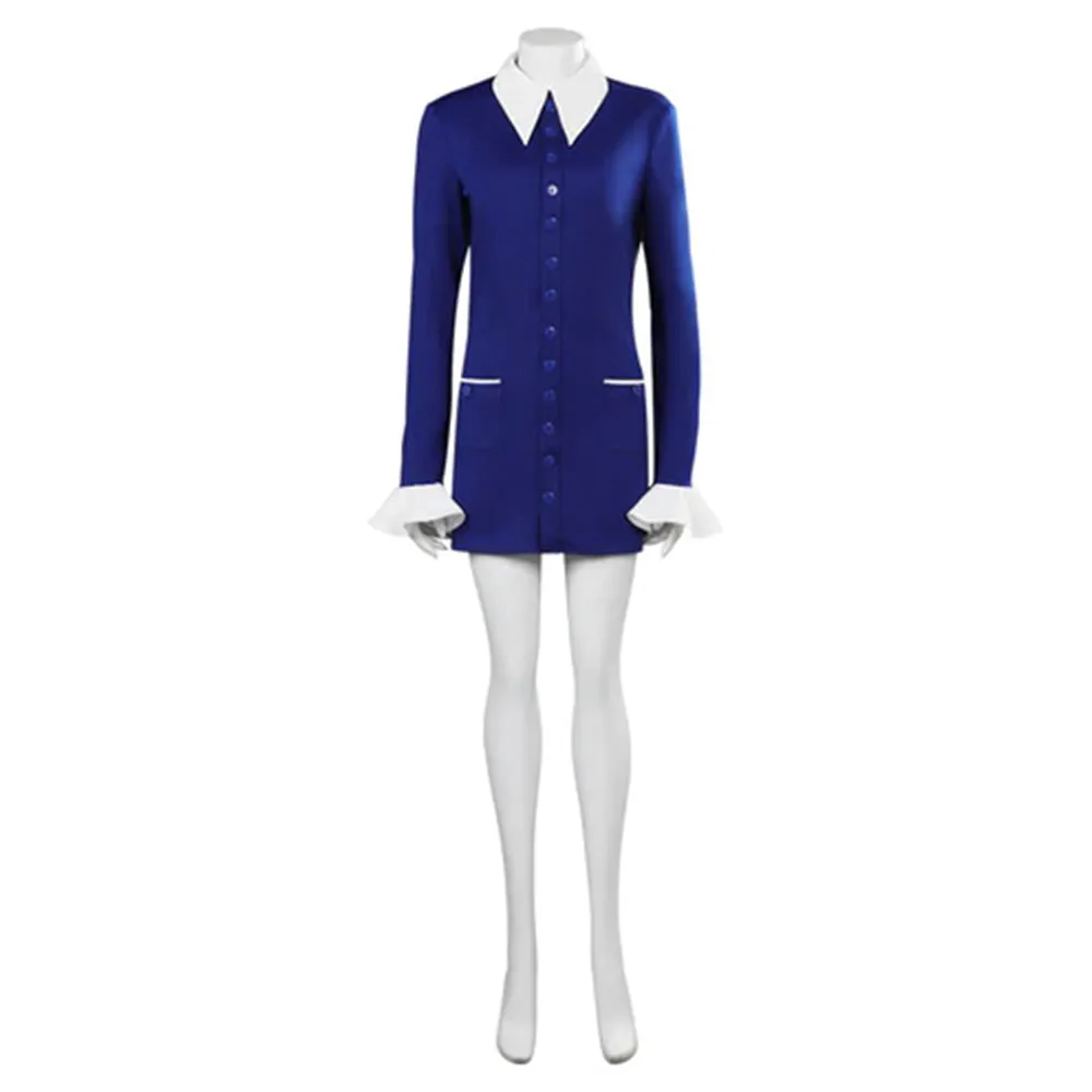 SALE Navy Blue Mini Dress With Earrings and Bow