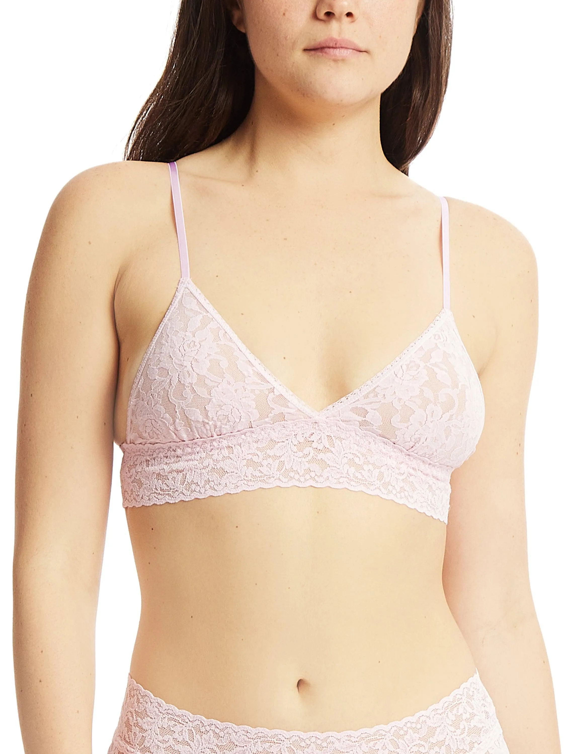 Signature Lace Padded Triangle Bralette Bliss Pink