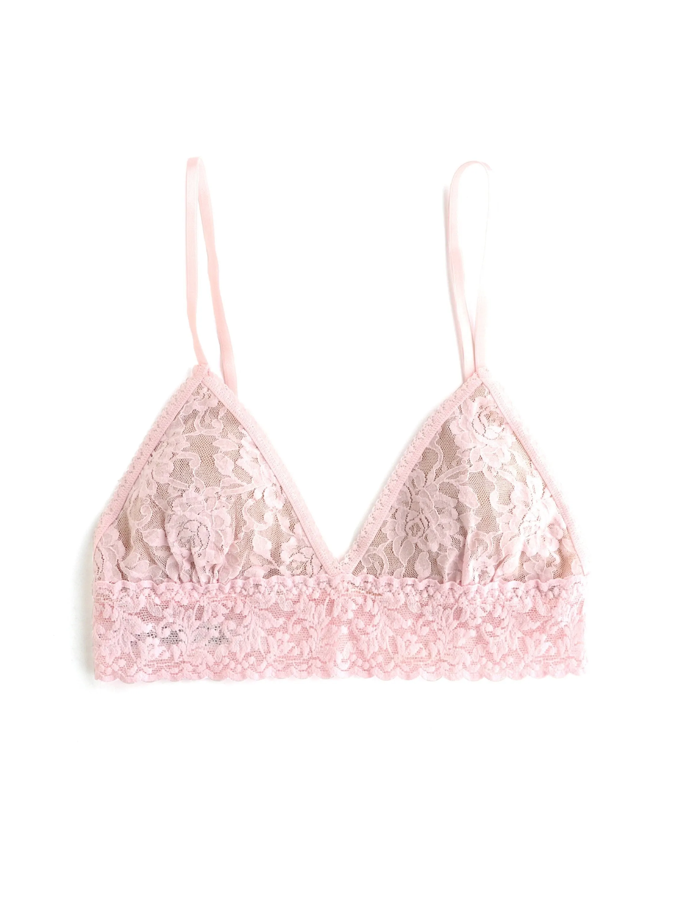 Signature Lace Padded Triangle Bralette Bliss Pink