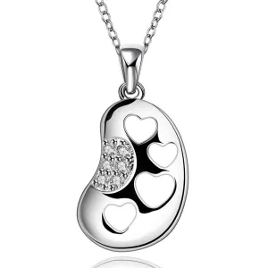 silver plated Chain four heart in foot Necklaces Pendants Men jewelry 672 ELY