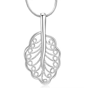 silver plated Chain shuye leaf Necklaces Pendants Men jewelry 689 ELY