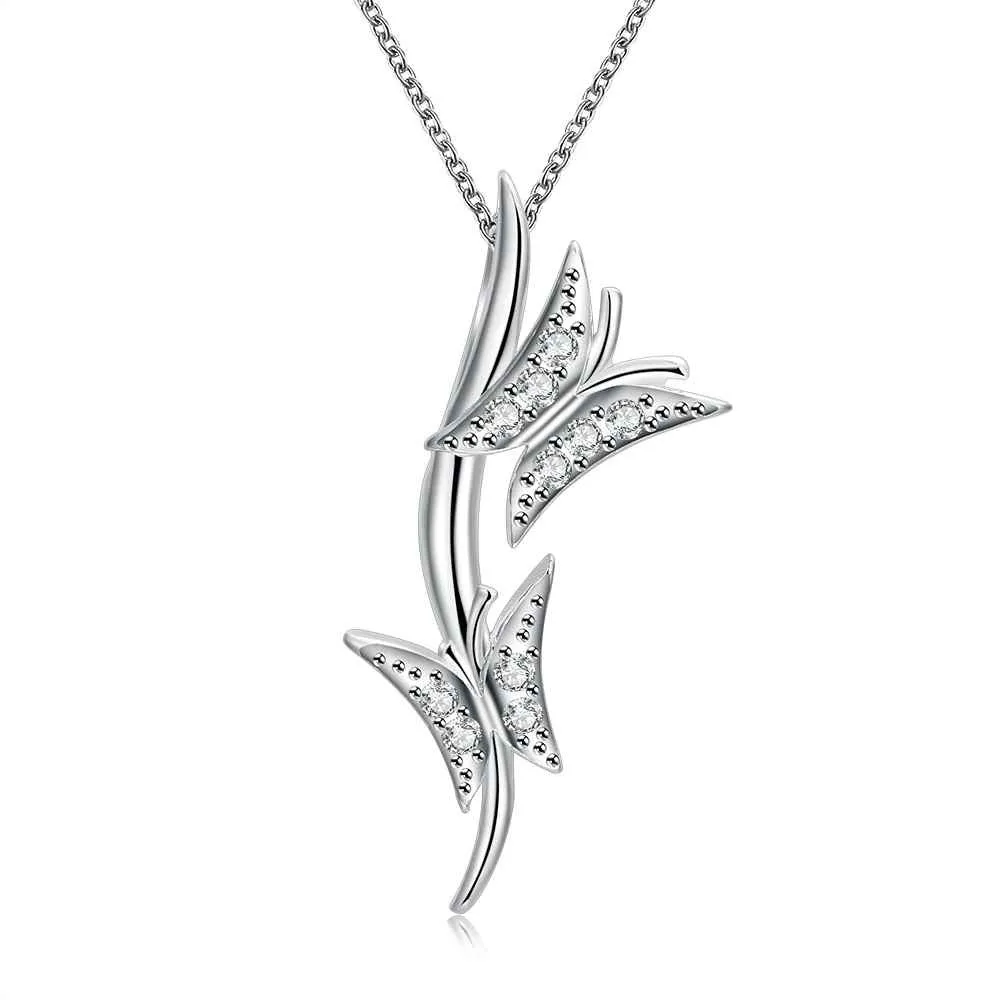 silver plated collar necklace Butterfly insets corrente de prata masculina jewelry175 ELY