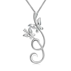 silver plated collar necklace Butterfly insets corrente de prata masculina jewelry175 ELY