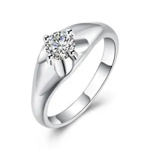 silver plated Ring Zircon Silver Jewelry Ring Women Finger Rings Wedding Gift 2 3 ELY