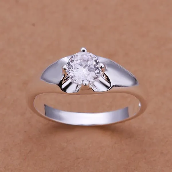silver plated Ring Zircon Silver Jewelry Ring Women Finger Rings Wedding Gift 2 3 ELY