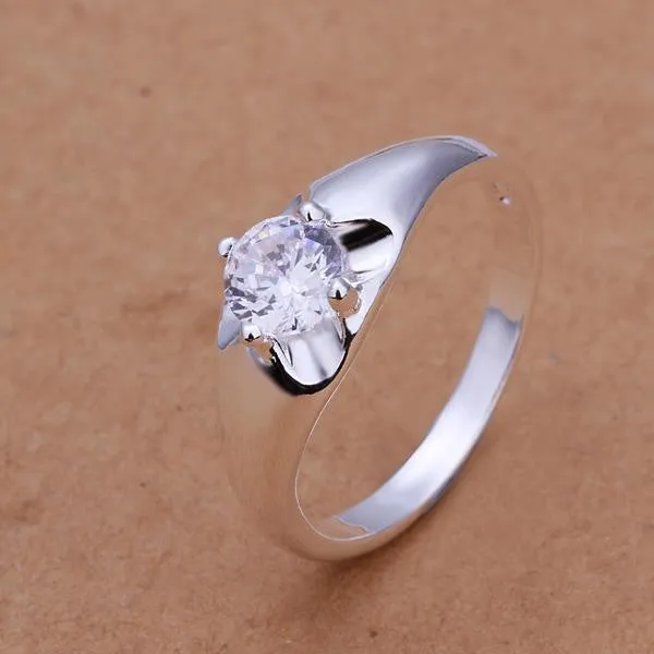 silver plated Ring Zircon Silver Jewelry Ring Women Finger Rings Wedding Gift 2 3 ELY