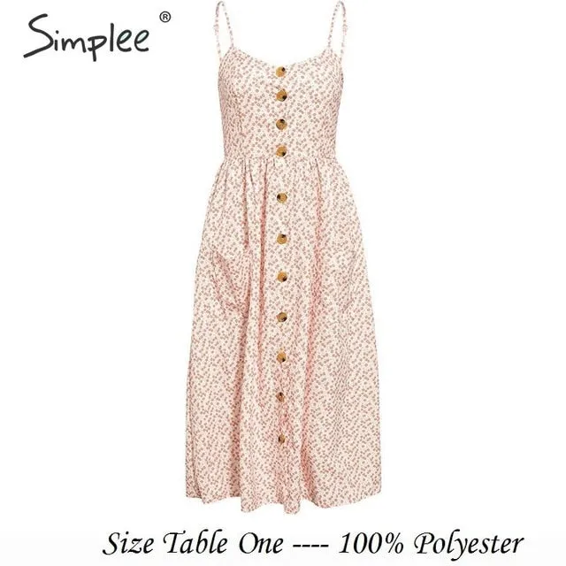 Simplee Elegant button women dress Pocket polka dots yellow cotton midi dress Summer casual female plus size lady beach vestidos