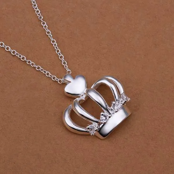 Trendy silver pendant Crown Pendant colar vintage margarida112 ELY