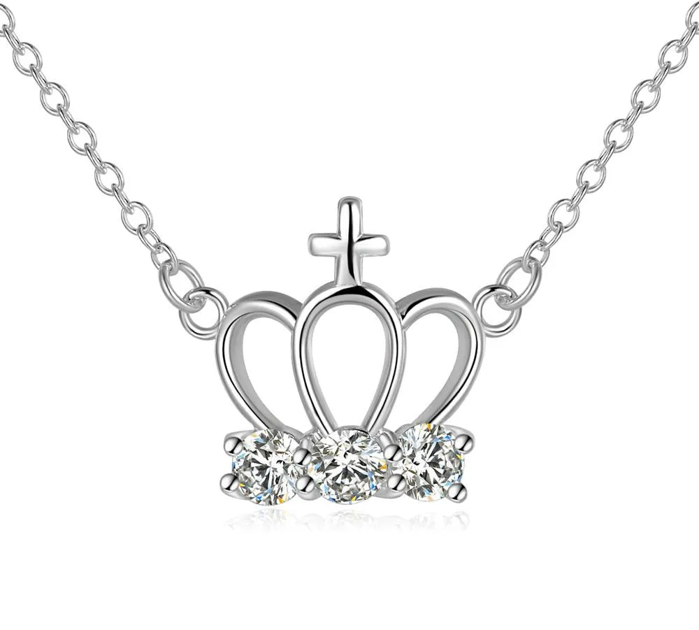 Trendy silver pendant Crown Pendant colar vintage margarida112 ELY