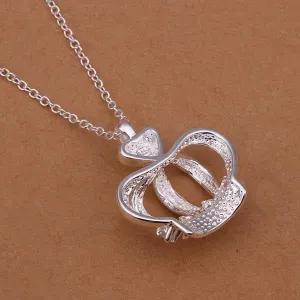 Trendy silver pendant Crown Pendant colar vintage margarida112 ELY